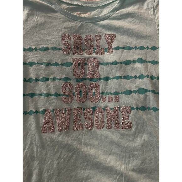 Arizona girls sz. 20.5 plus (XXL) aqua t-shirt. Cute, great shape - Picture 2 of 7